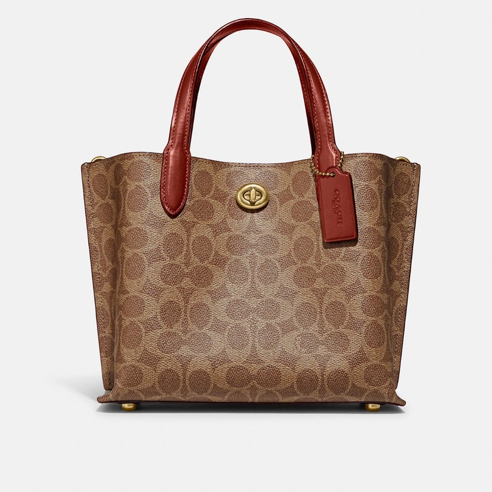 Coach Willow Tote 24 signature canvas